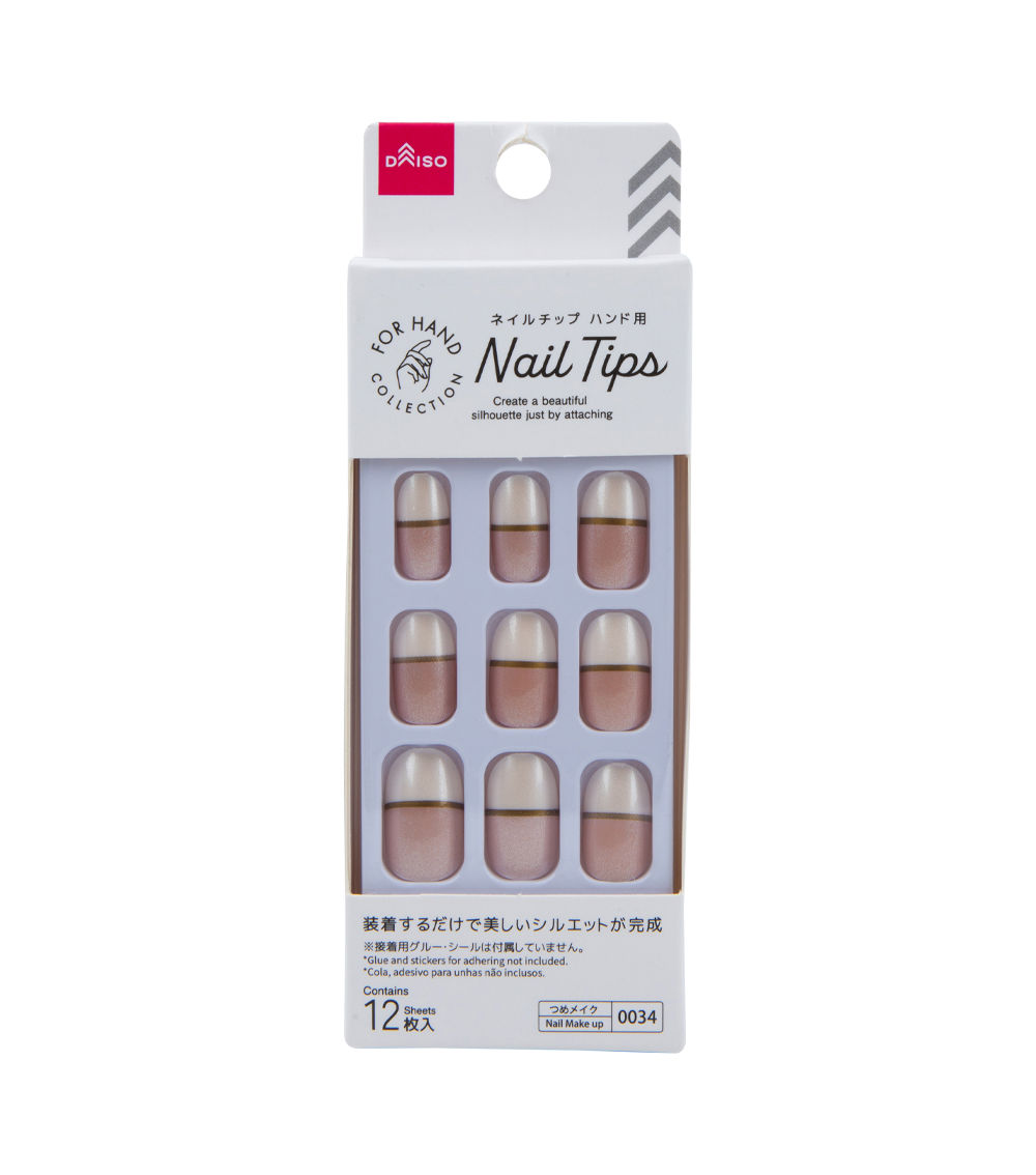 Half French Glossy Pink & White Nail Tips – 12 Pack