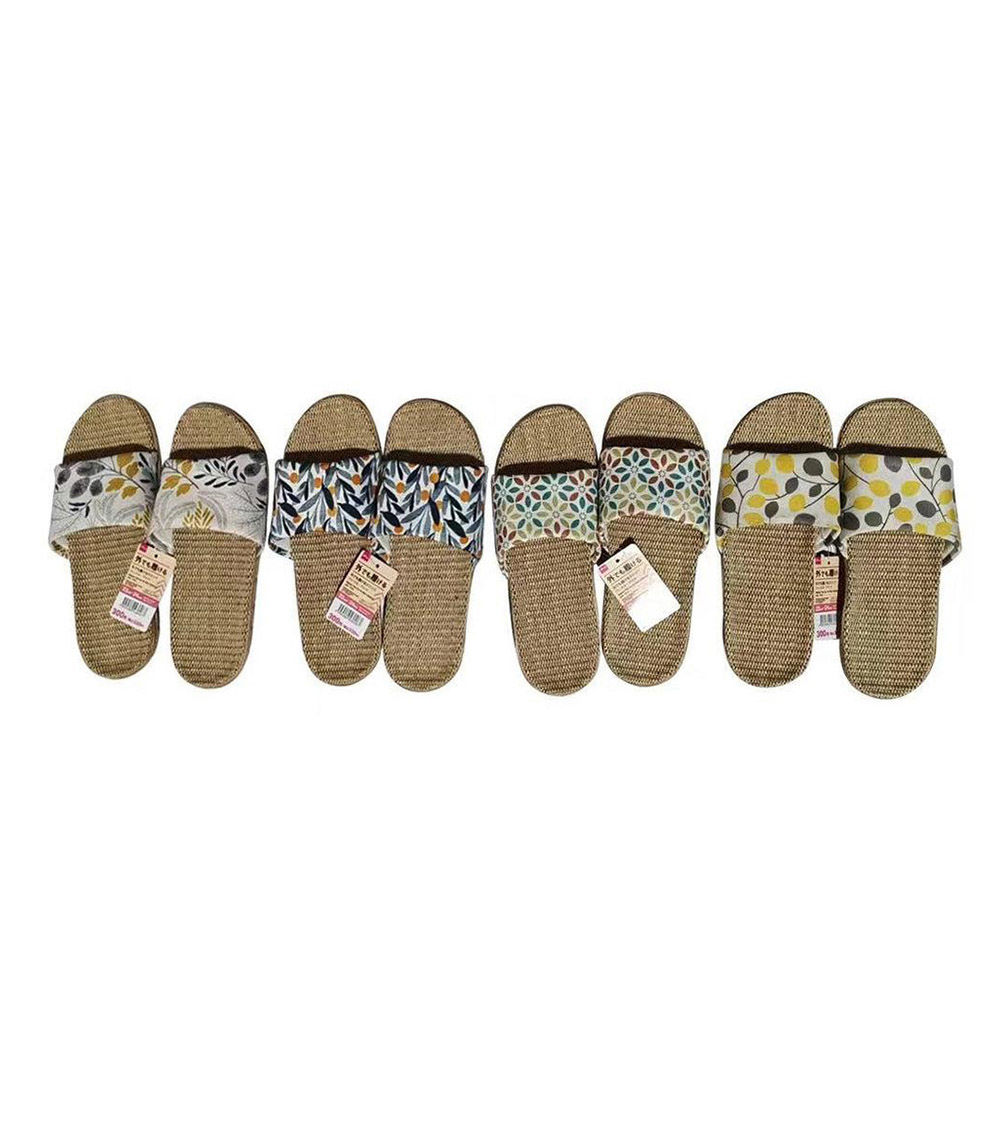 Jute Printed Slippers, Assorted (1 pc) - US 4-6/EU 35-38