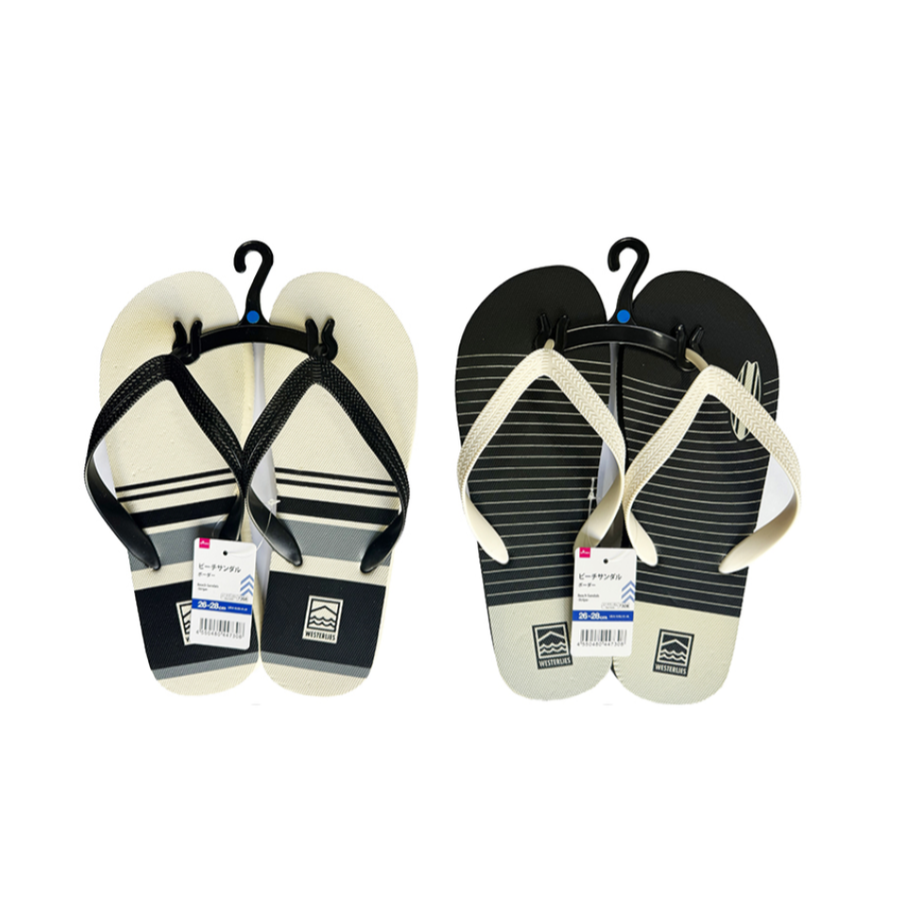 Striped Beach Sandals, Assorted (1 pc) - US 8-10/EU 41–44