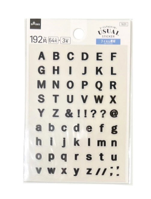 Usual Sticker – Alphabet Gothic Style, Assorted (1pc)