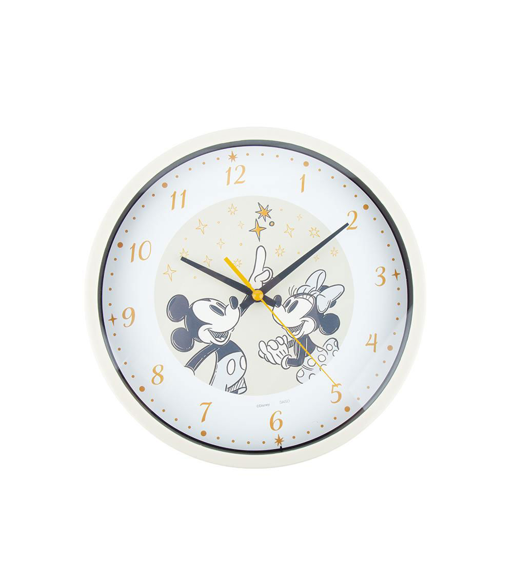 Mickey and Minnie Wall Clock, White & Yellow (23cm)