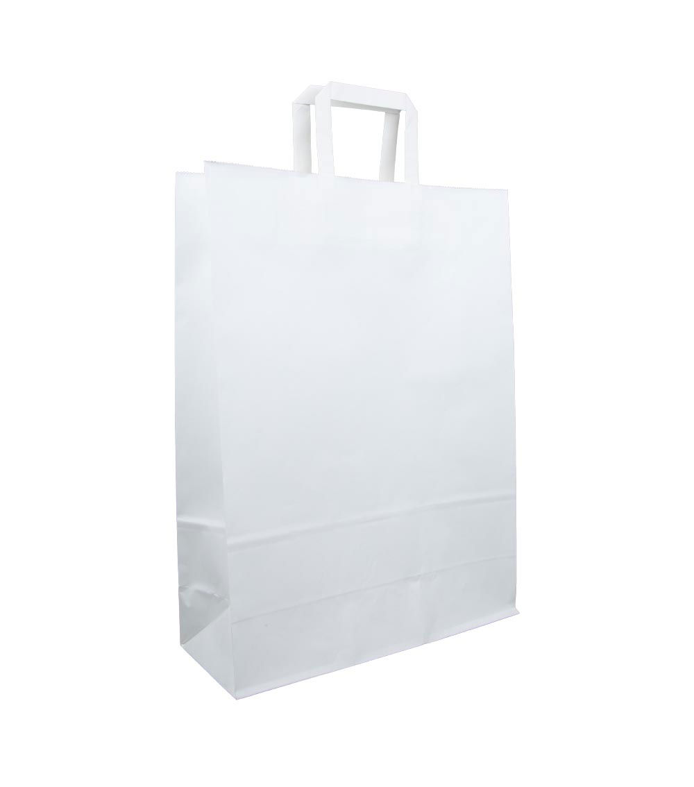 Simple Handbag, White (2 Sheets) - 31cm x 42cm x 12.5cm