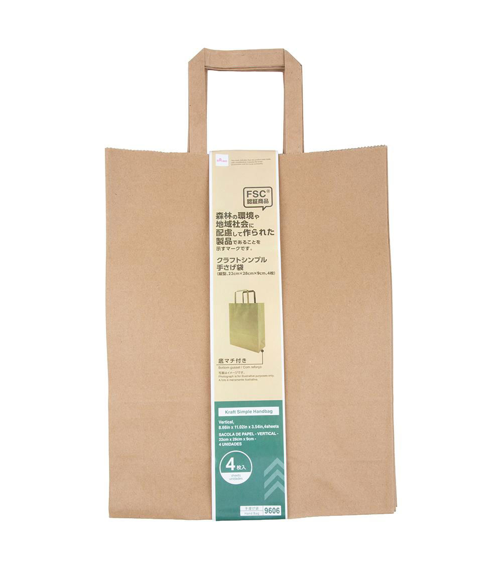 KRAFT SIMPLE HANDBAG(VERTICAL,8.66IN X 11.02IN X 3.54IN,4SHE
