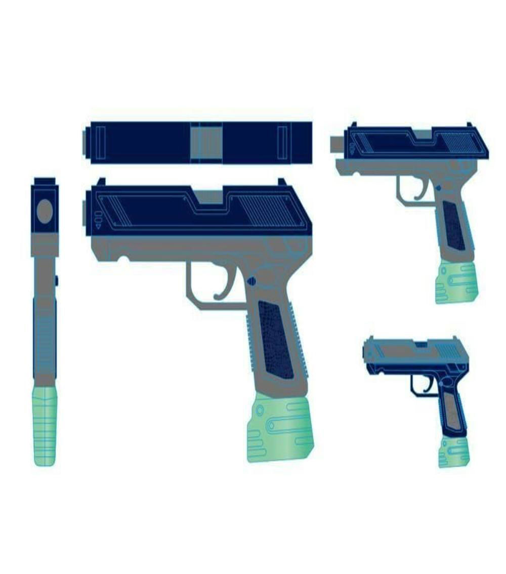 Blowback Water Gun, Blue & Green