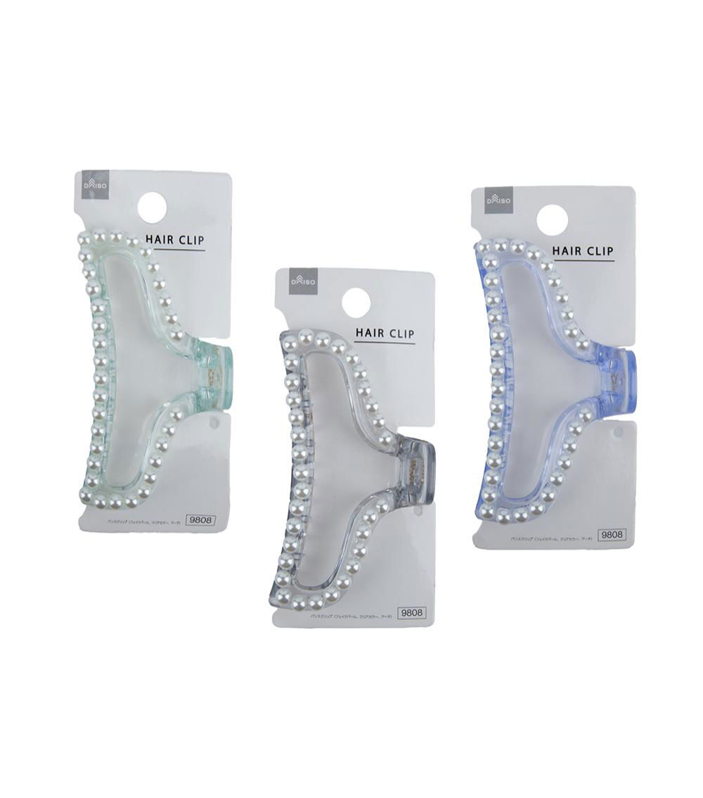 Claw Clip with Pearl Border, Assorted (1 pc)