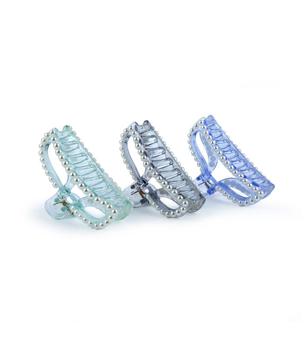 Claw Clip with Pearl Border, Assorted (1 pc)