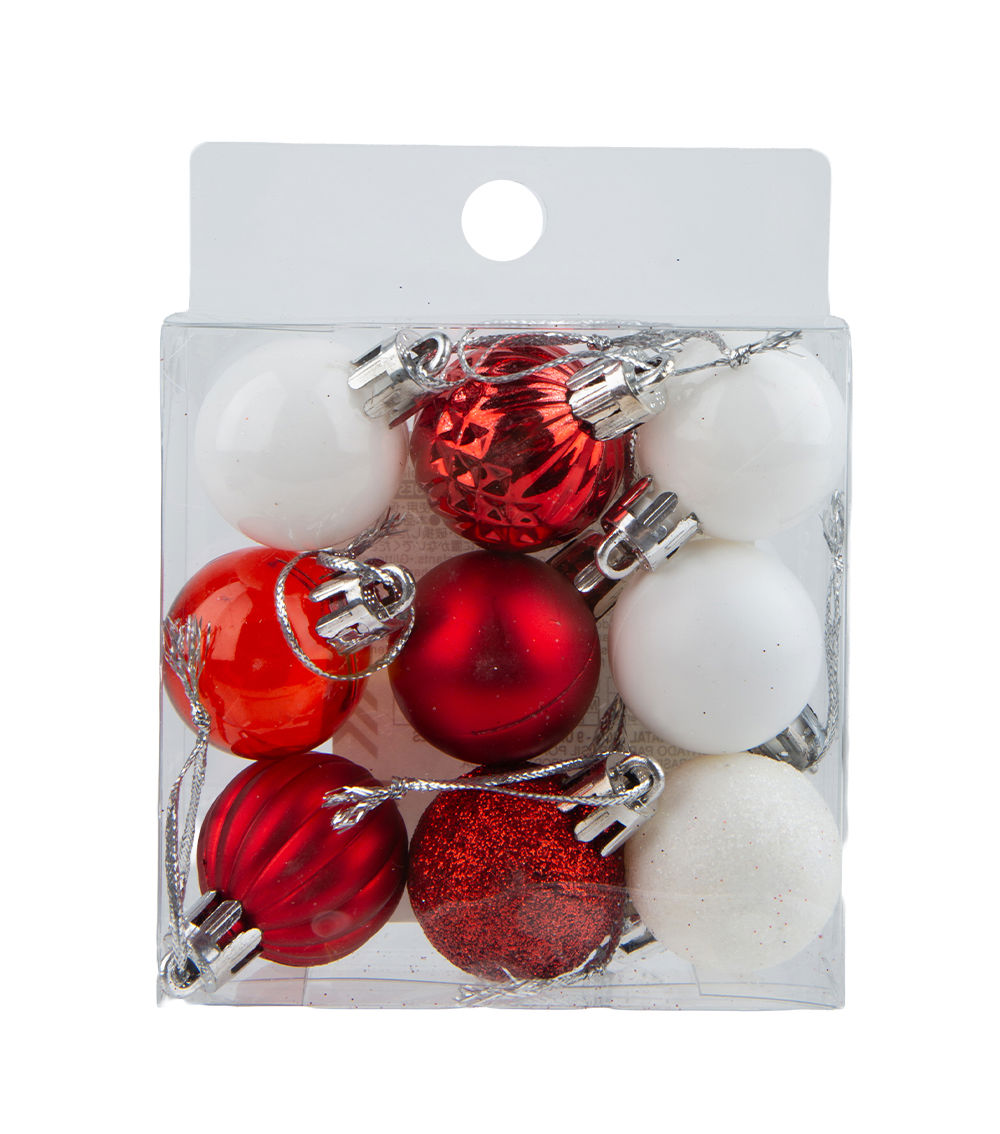 Christmas Mini Ornament Set of 9, (1.18in/3cm) – Assorted 1