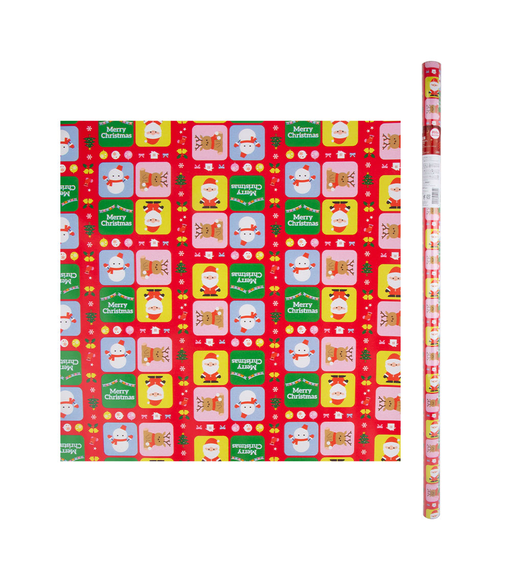 Christmas Wrapping Paper – Happy, (2.49 ft / 0.65 yd)