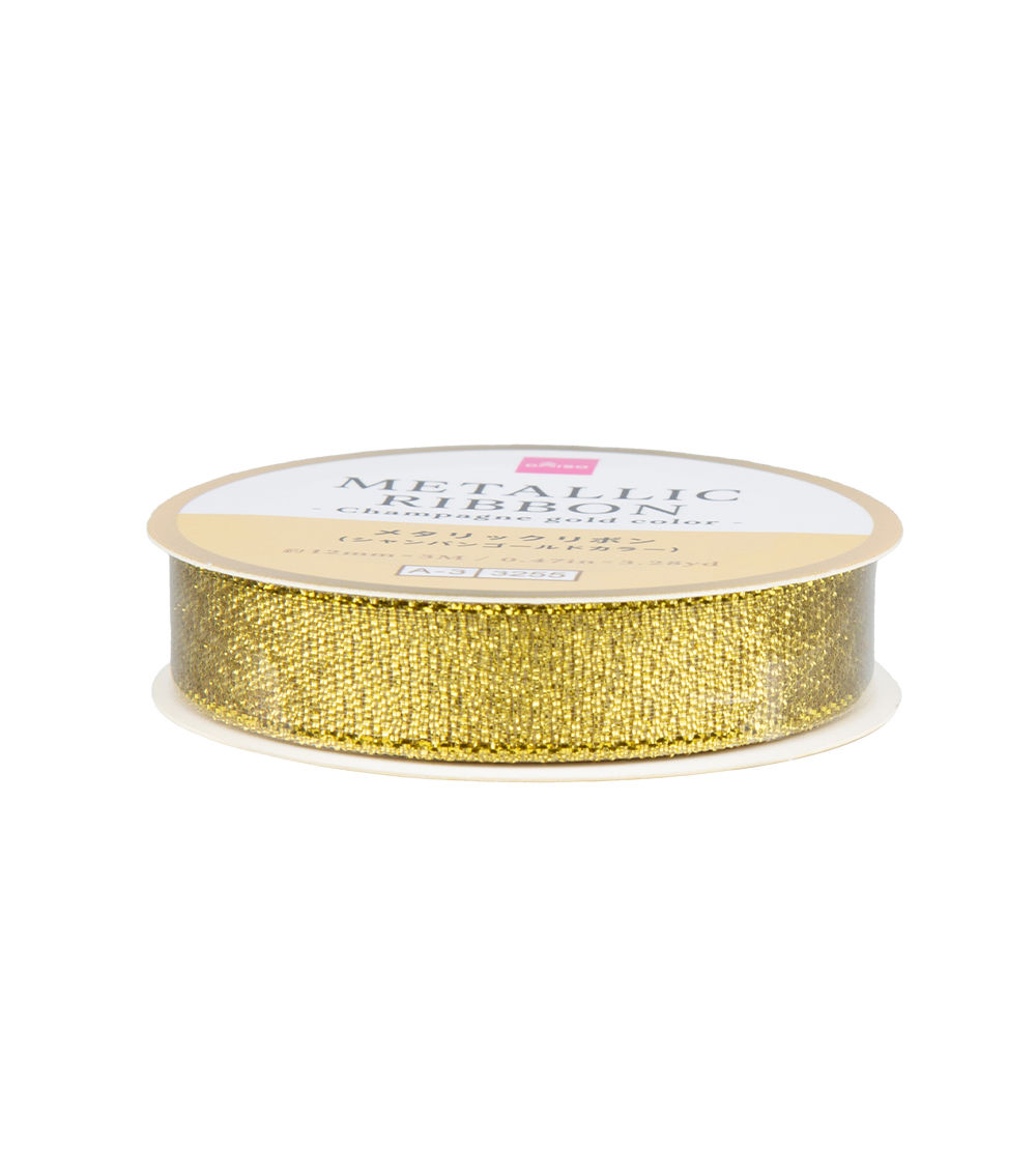 Metallic Ribbon – Christmas Champagne Gold Assorted (1 pc)