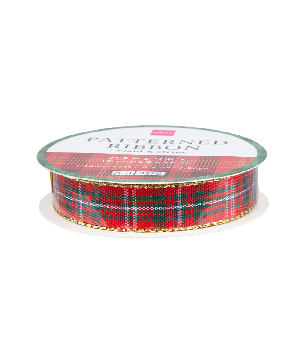 Christmas Patterned Ribbon – Plaid & Stripe Assorted (1 pc)