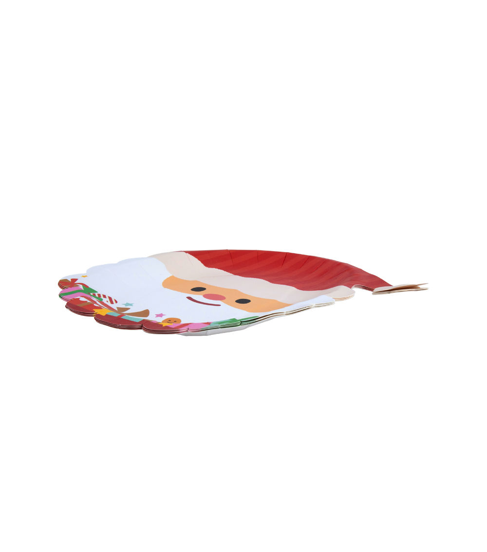 Christmas Paper Plates – Winter Mix Santa Shape 4 pcs
