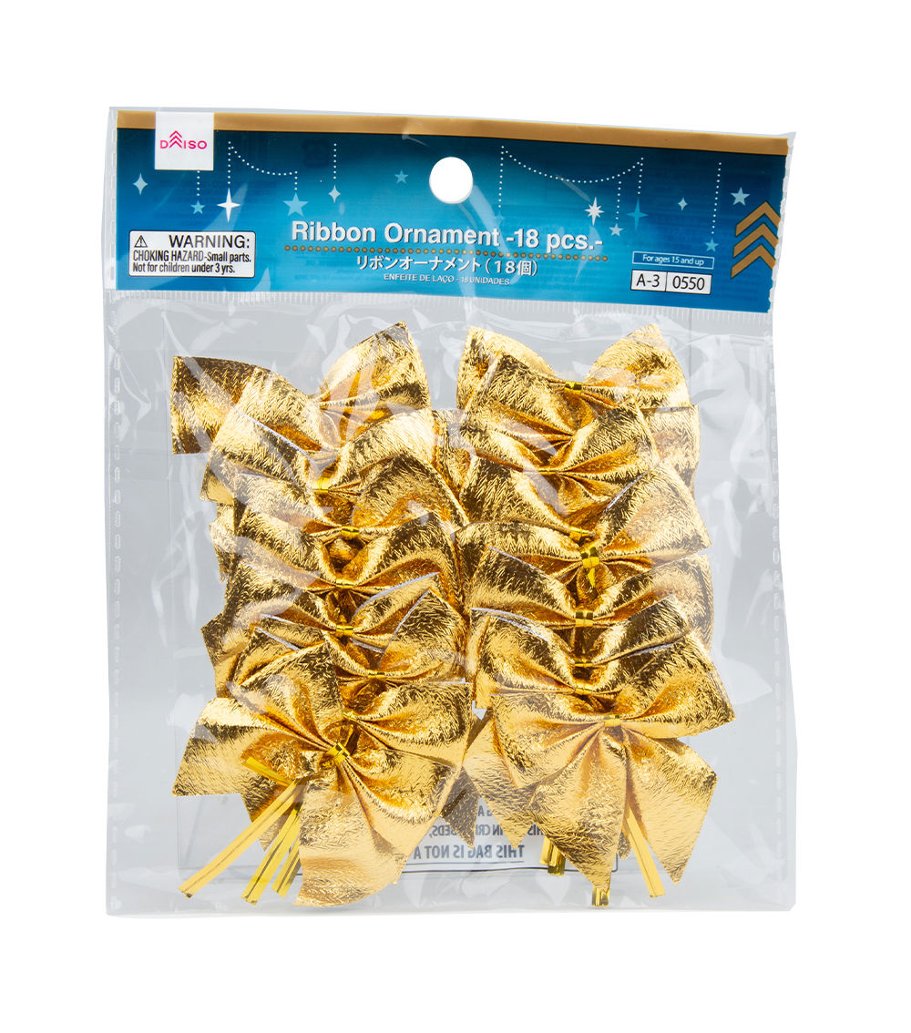 Christmas Ribbon Ornament – 18 pcs, Assorted (1 pc)