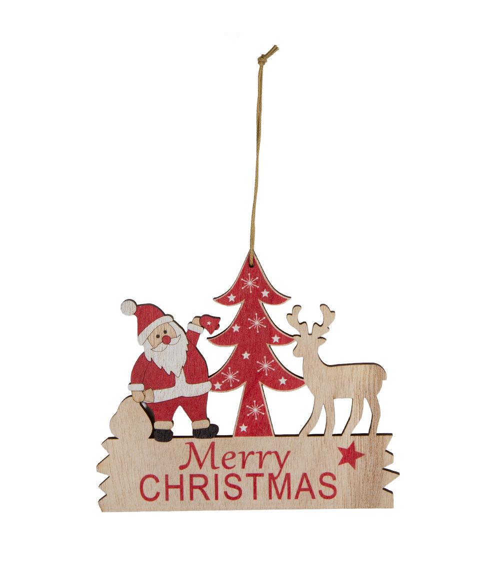 Christmas Wooden Plate Ornament – A, Assorted (1 pc)