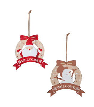 Christmas Wooden Plate Ornament – B, Assorted (1 pc)