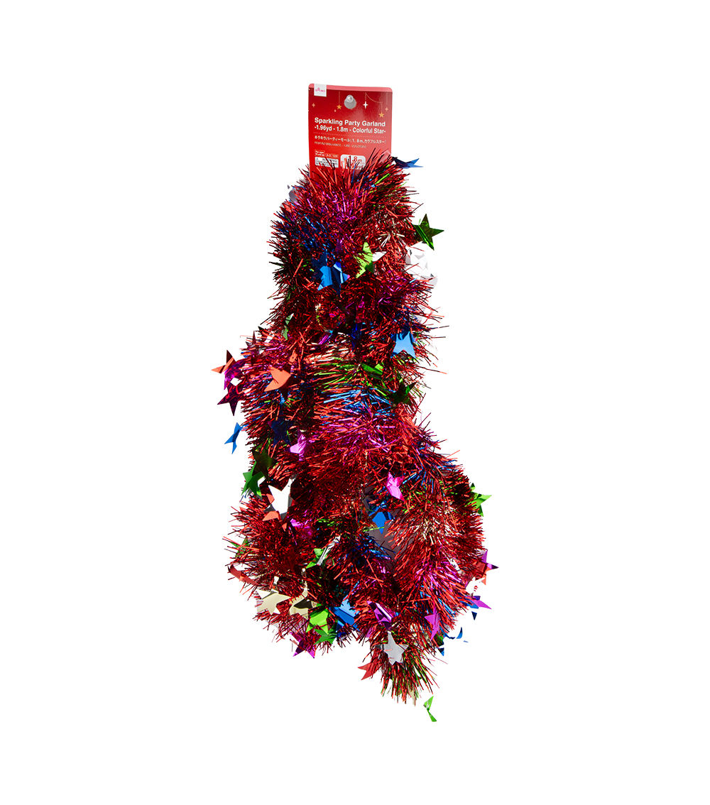 Christmas Sparkling Garland – Colorful Star – (1.96yd/1.8m)