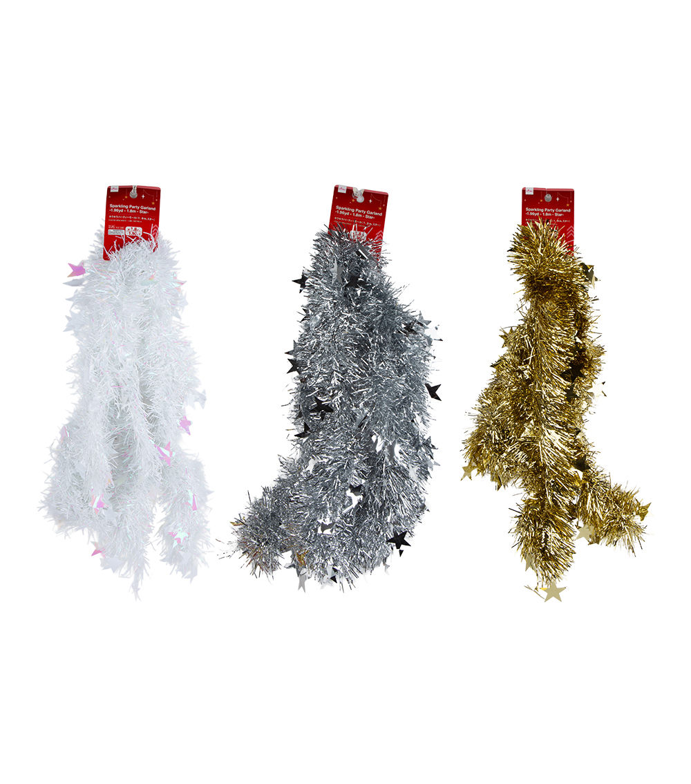 Christmas Sparkling Party Garland – 1.96 yd / 1.8 m – Star