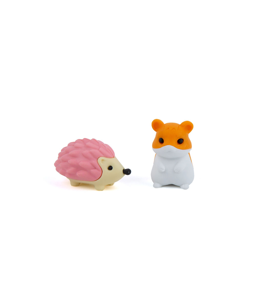 Animal-Shaped Eraser – Hedgehog & Hamster