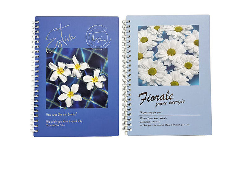 Korean-style flower ring notebook,A5-40sheets-Assorted 1 Pc