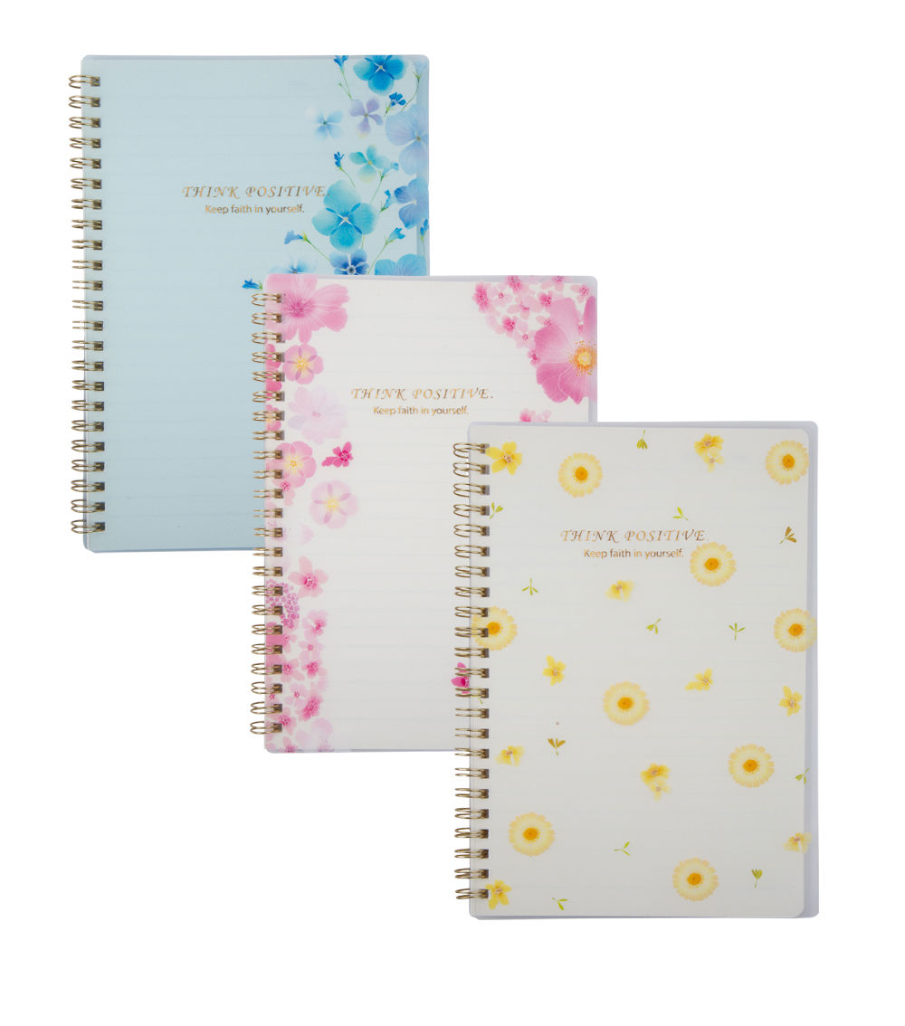 A5 Flower Design Spiral Notebook, Assorted (1 pc)