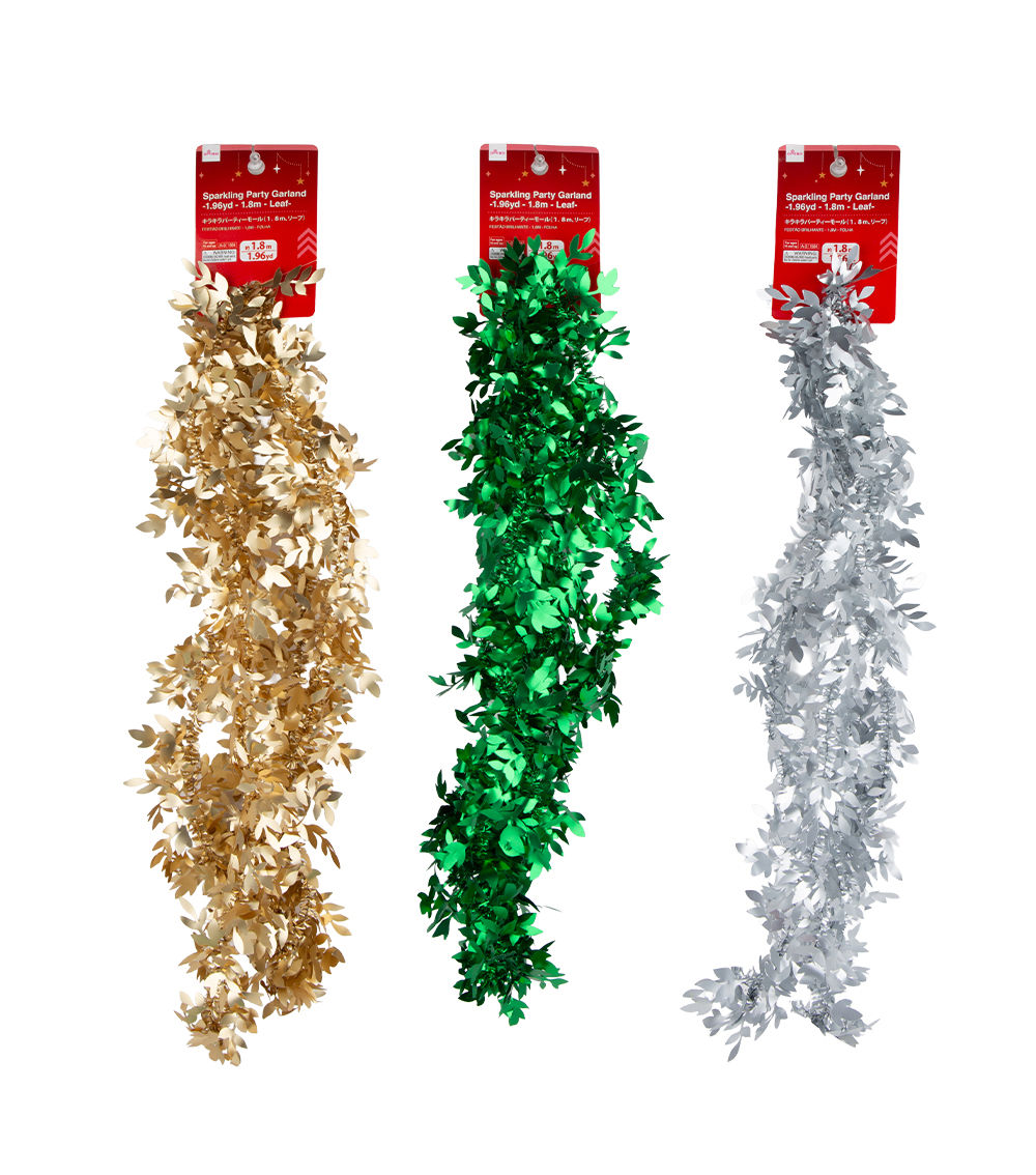 Christmas Sparkling Party Garland – 1.96 yd / 1.8 m – Leaf