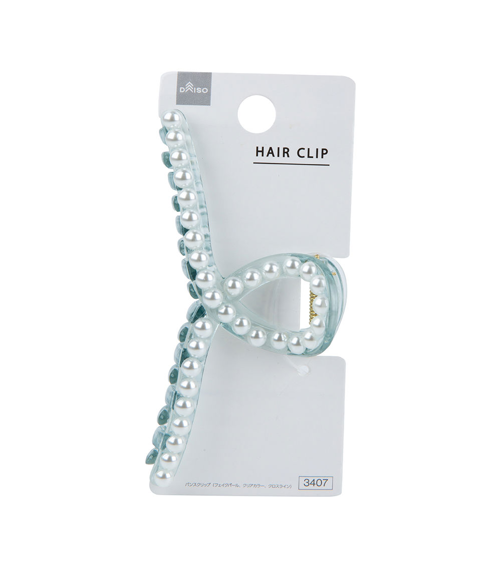 Cross Line Pearl Border Claw Clip, Assorted (1pc)