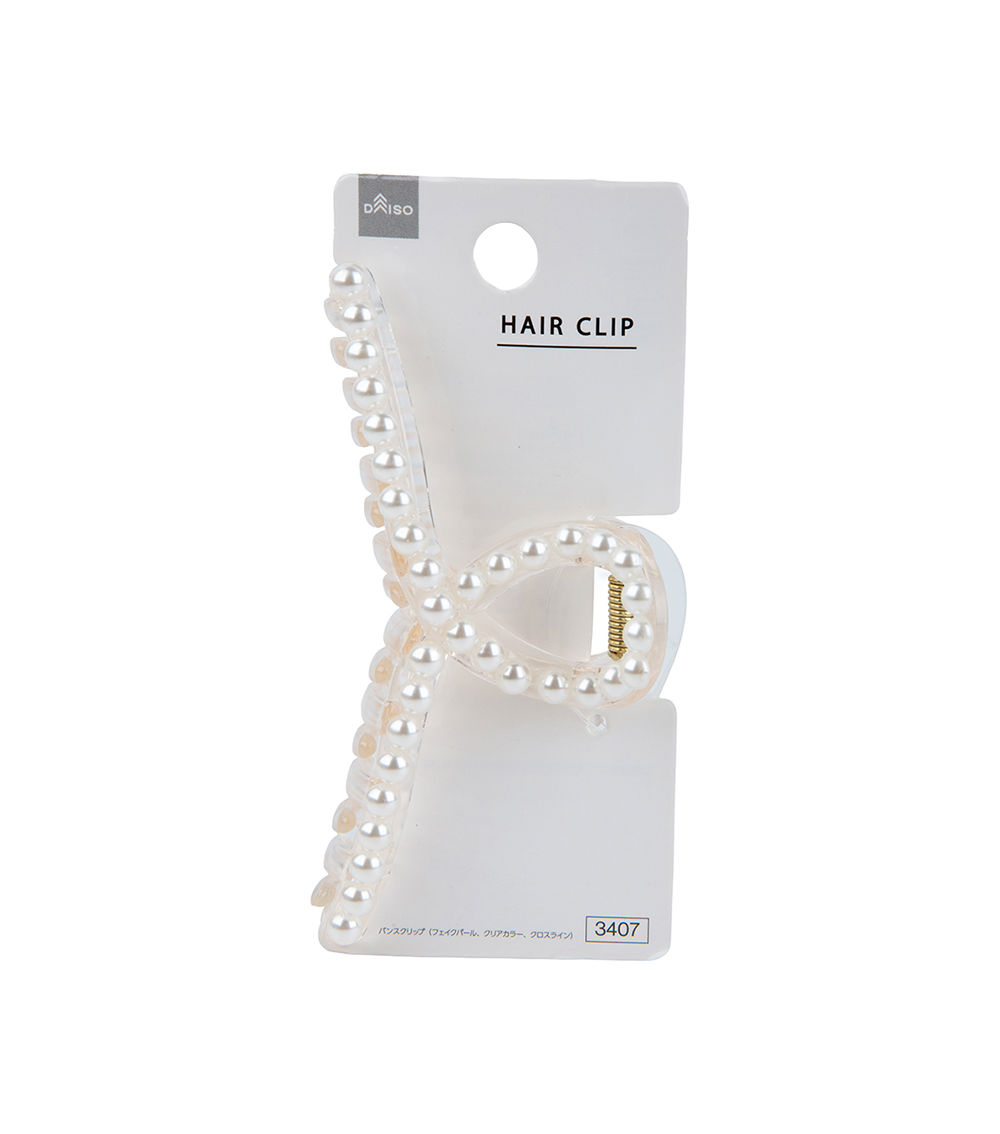 Cross Line Pearl Border Claw Clip, Assorted (1pc)