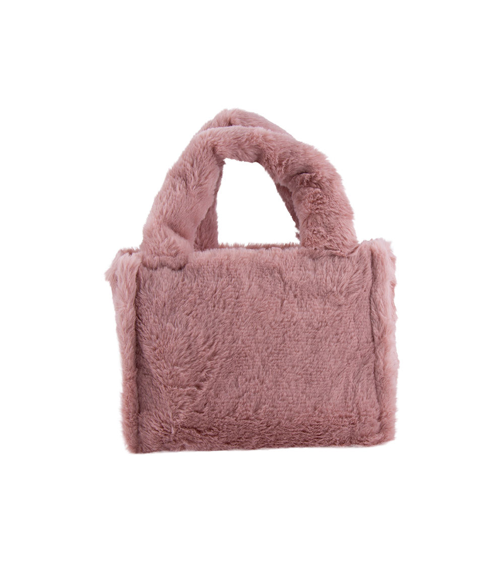 Eco Fur Square Mini Tote Bag, Assorted (1 pc)