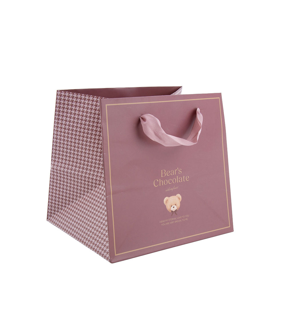 Bear Paper Handle Bag, Assorted (15cm x 16cm x 13cm)