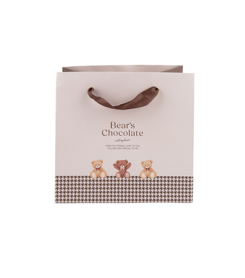 Bear Paper Handle Bag, Assorted (15cm x 16cm x 13cm)