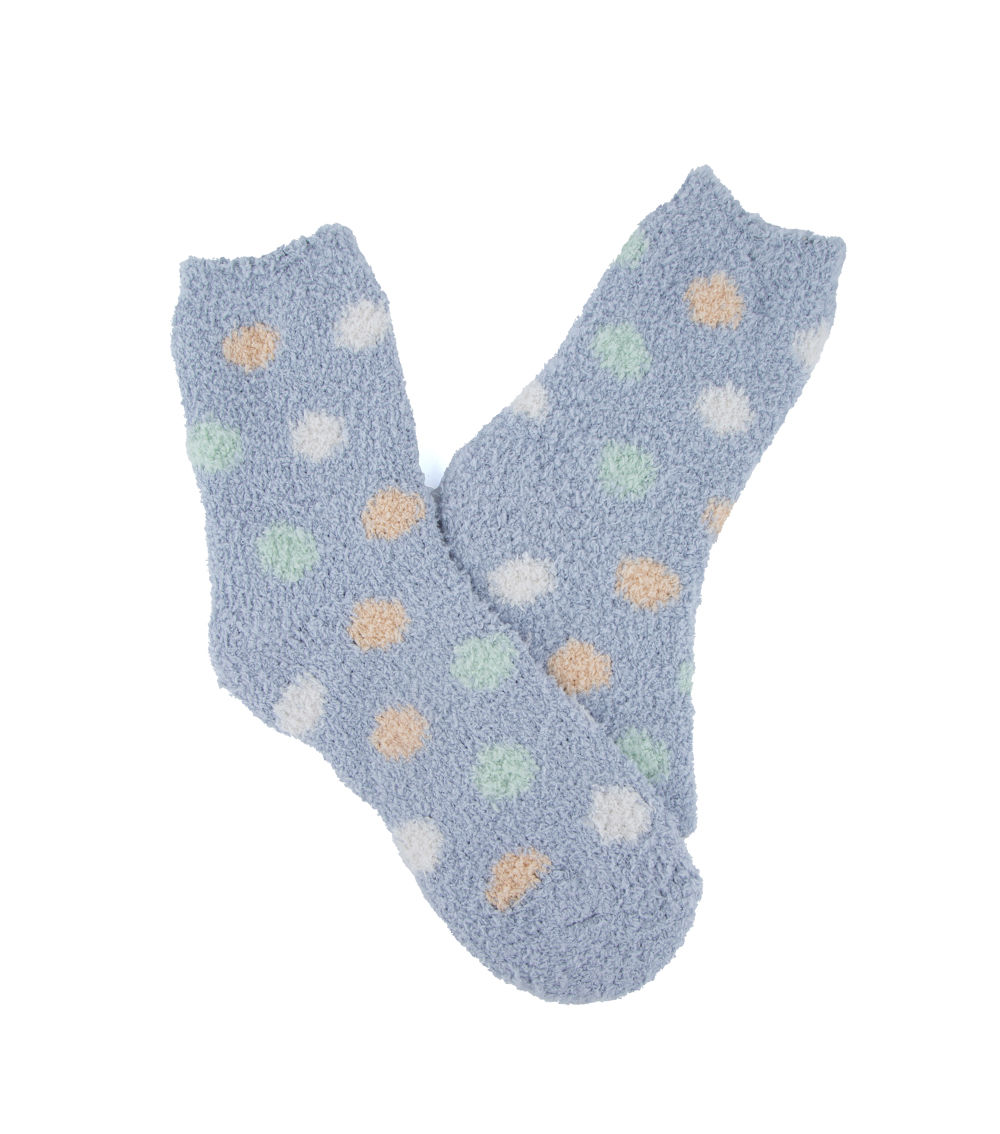 Ladies' Fluffy Room Socks with Colorful Dots, Assorted(1 pc)