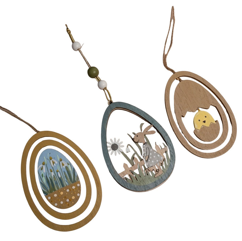 Wooden Easter Decoration – Assorted Design, (1 pc)