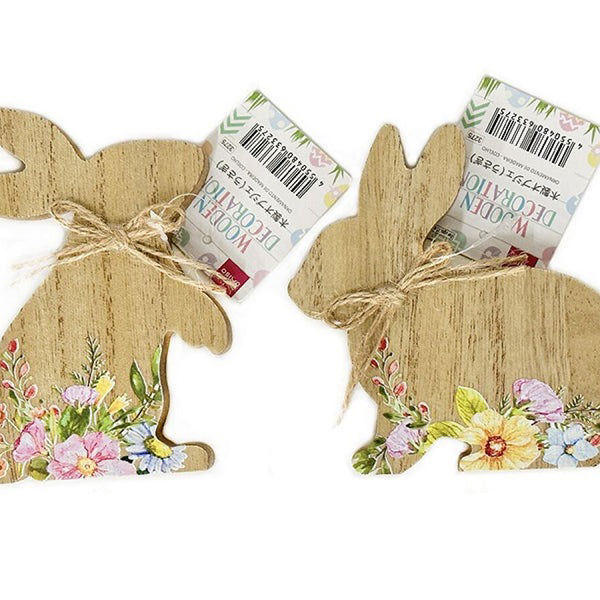 Wooden Rabbit Decoration – Assorted Design, (1 pc)