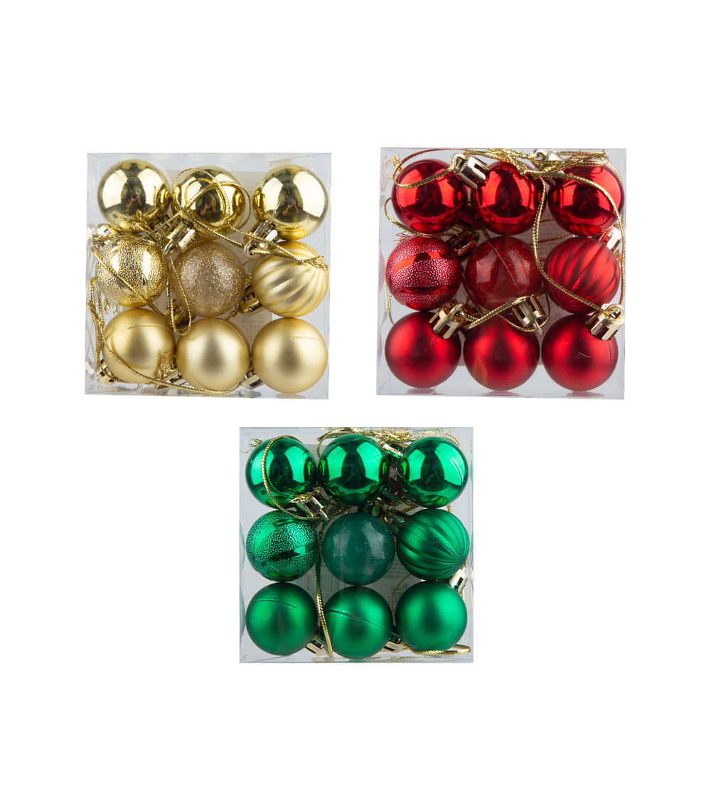 Christmas Ornament – 1.18 in / 3 cm, 9 pcs, Assorted (1 pc)