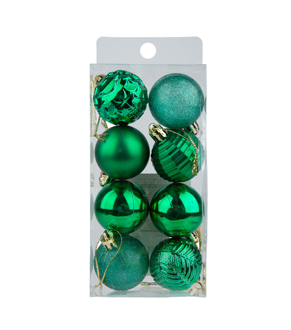Christmas Ornament – 1.57 in / 4 cm, 8 pcs, Assorted (1 pc)
