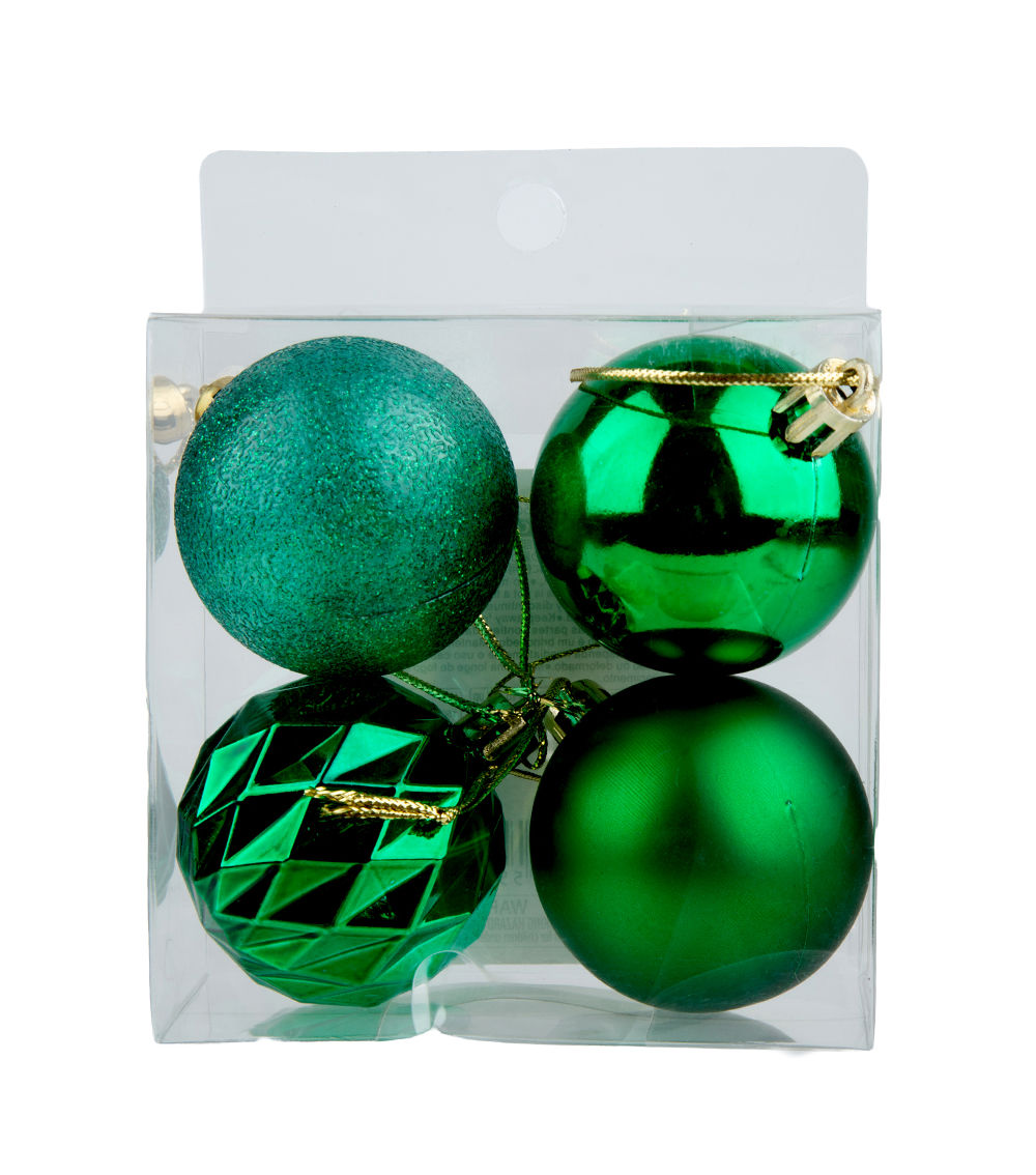 Christmas Ornament – 1.96 in / 5 cm, 4 pcs, Assorted (1 pc)