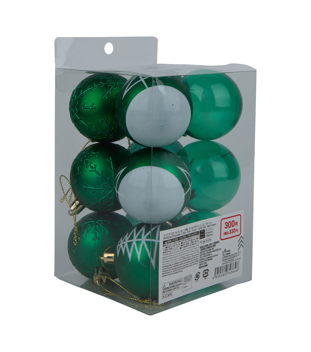 Christmas Ornament – 2.36 in / 6 cm, 12 pcs, Assorted (1 pc)