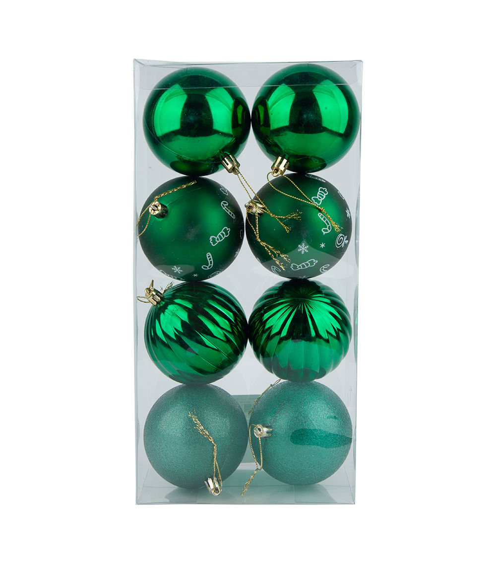 Christmas Ornament Set – (3.14in/8cm) 8 pcs, Assorted (1 pc)