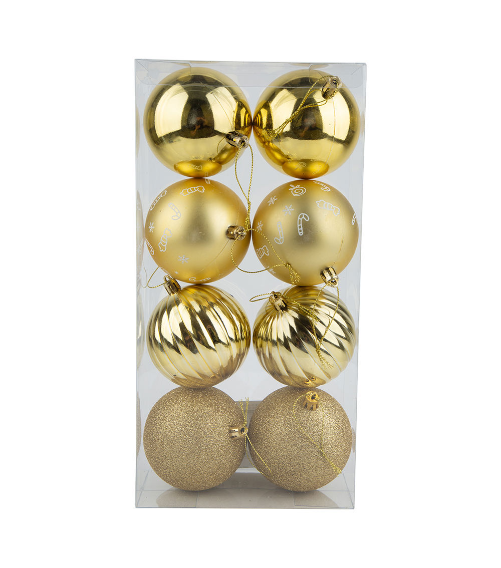 Christmas Ornament Set – (3.14in/8cm) 8 pcs, Assorted (1 pc)