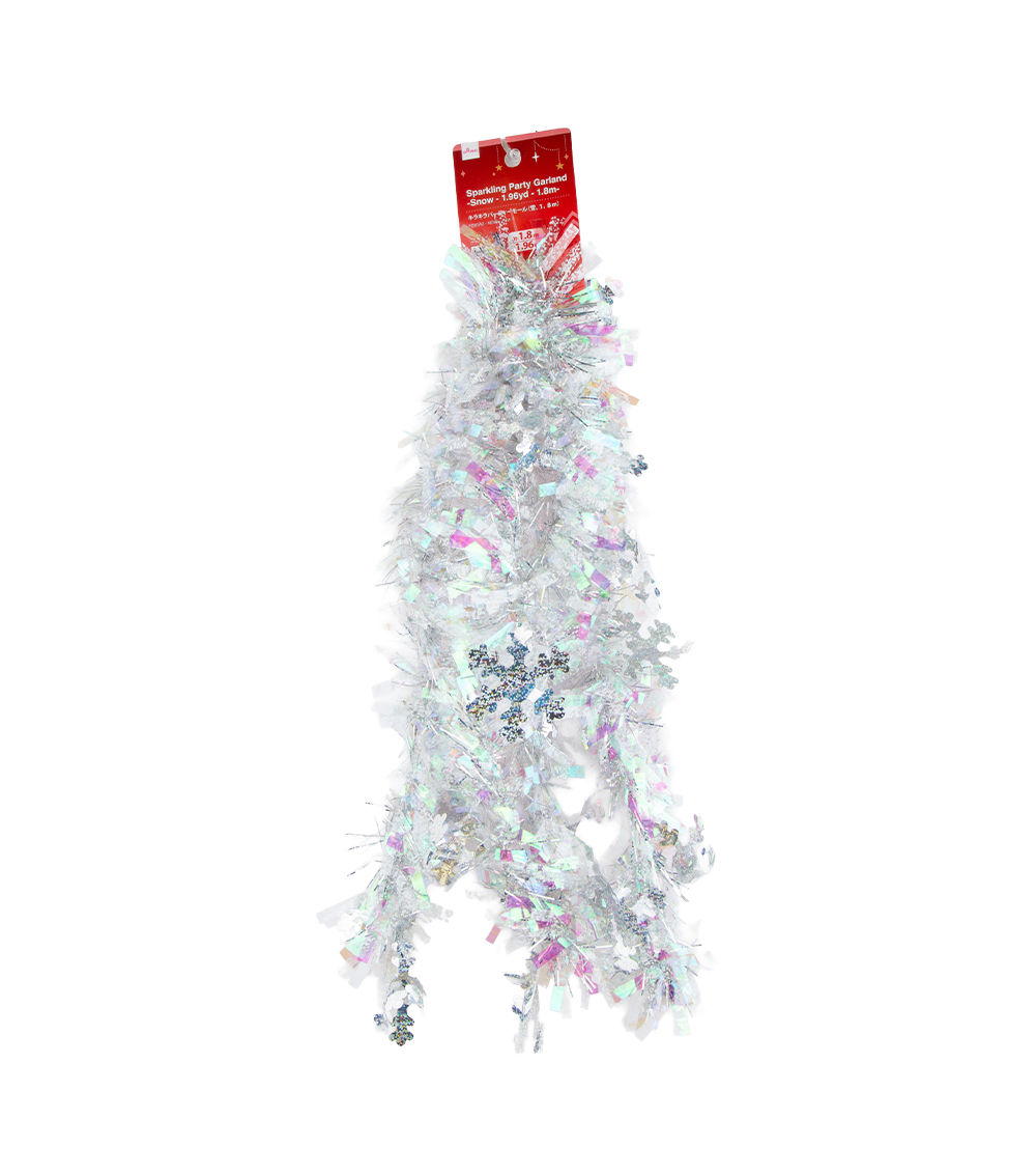 Sparkling Party Garland, Snow – 1.96yd/1.8m, Assorted (1 pc)