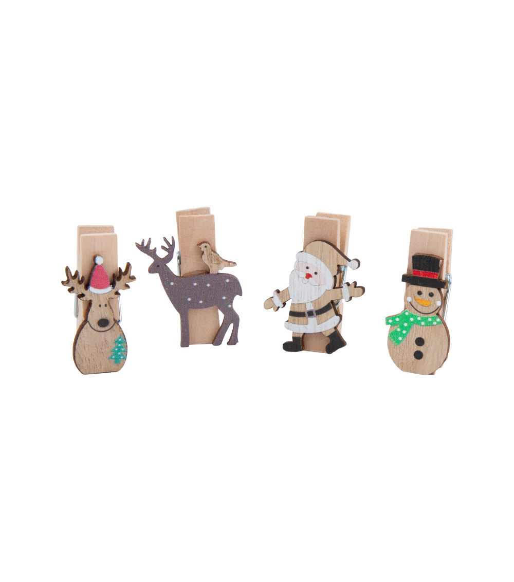 Christmas Wooden Clips – 4 pcs