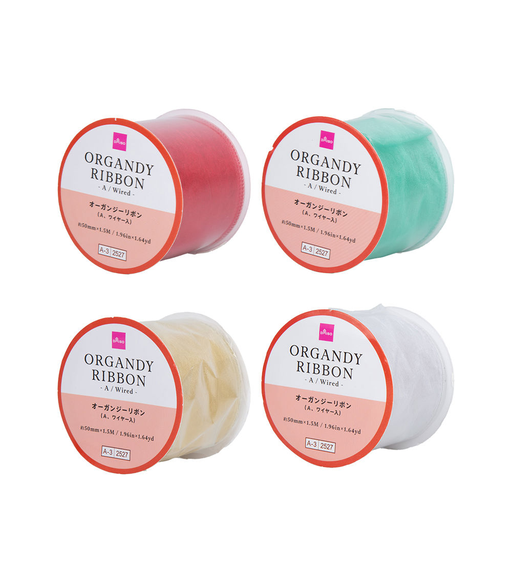 Organdie Ribbon –CF Christmas Color A, Wired, Assorted(1 pc)