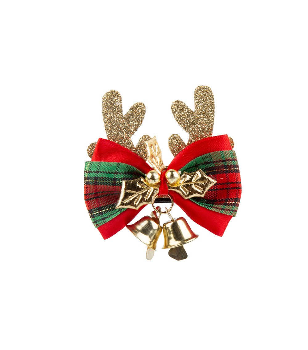 Ribbon Hair Clip – Reindeer, Assorted (1 pc)