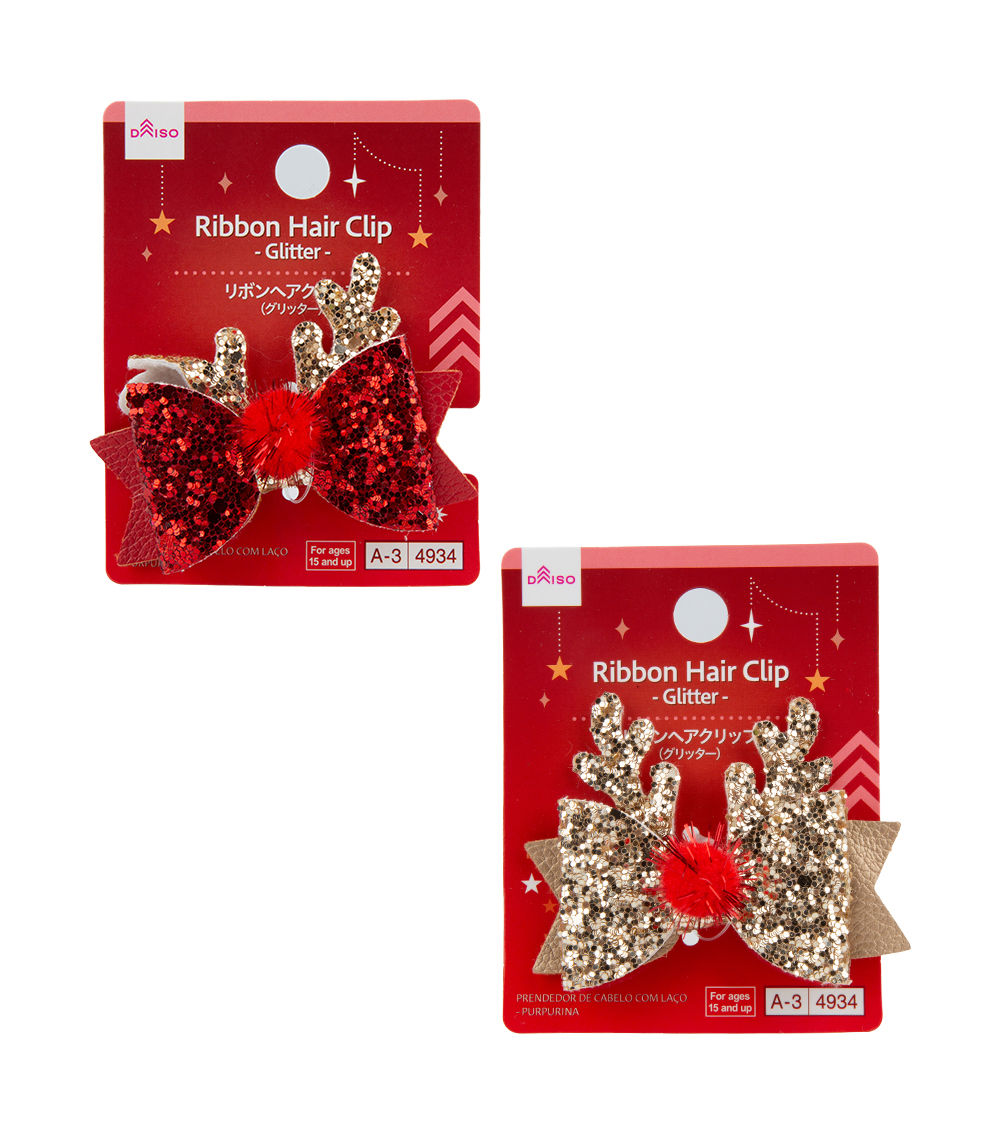 Ribbon Hair Clip – Glitter, Assorted (1 pc)