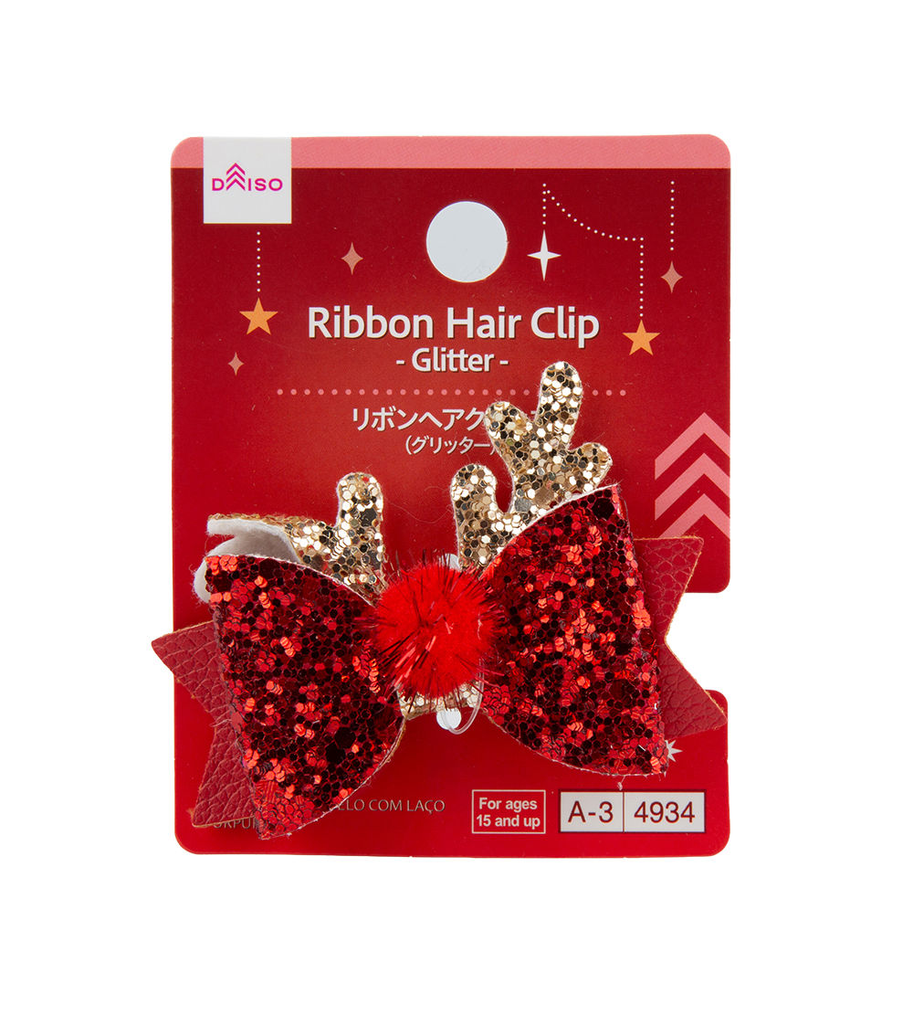 Ribbon Hair Clip – Glitter, Assorted (1 pc)
