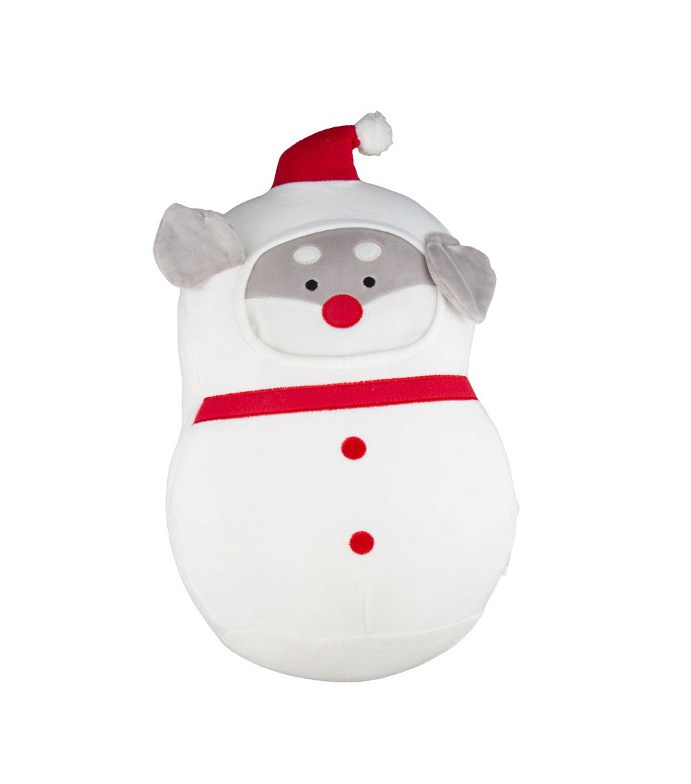 Snowman Cushion - White