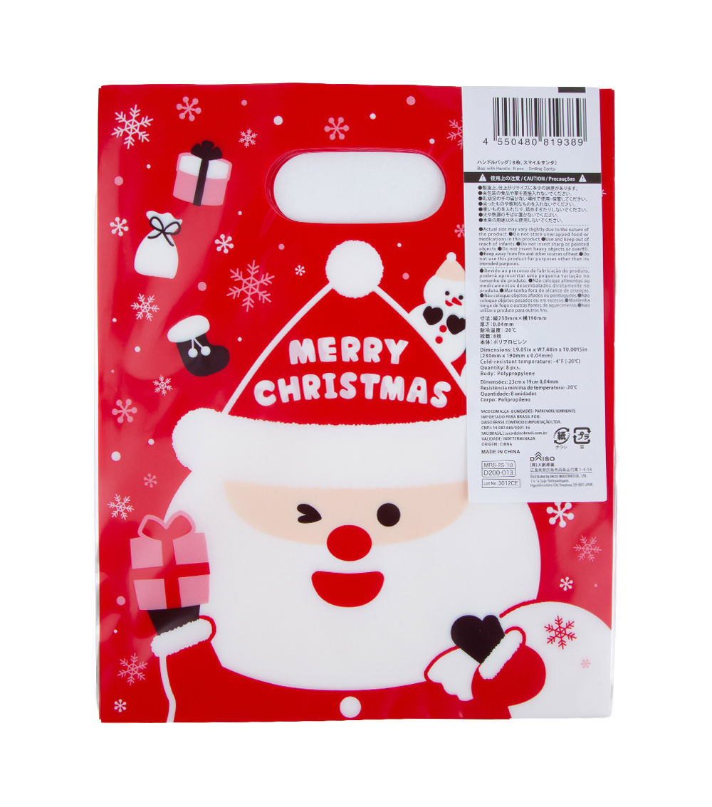 Bag with Handle – Smiling Santa, (8 pcs)