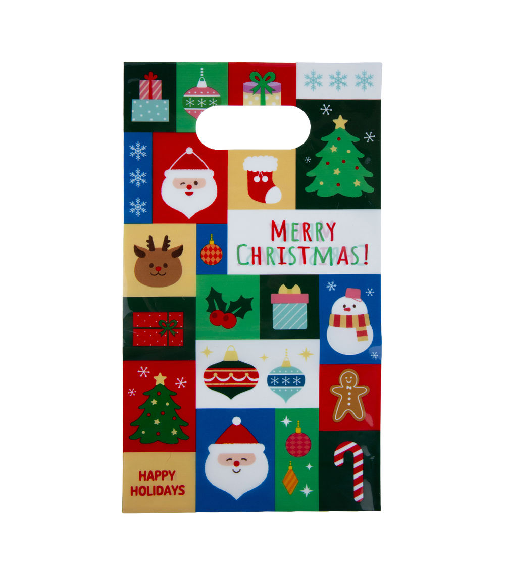 Gusseted Bag with Handle – Colorful Christmas, (6 pcs)