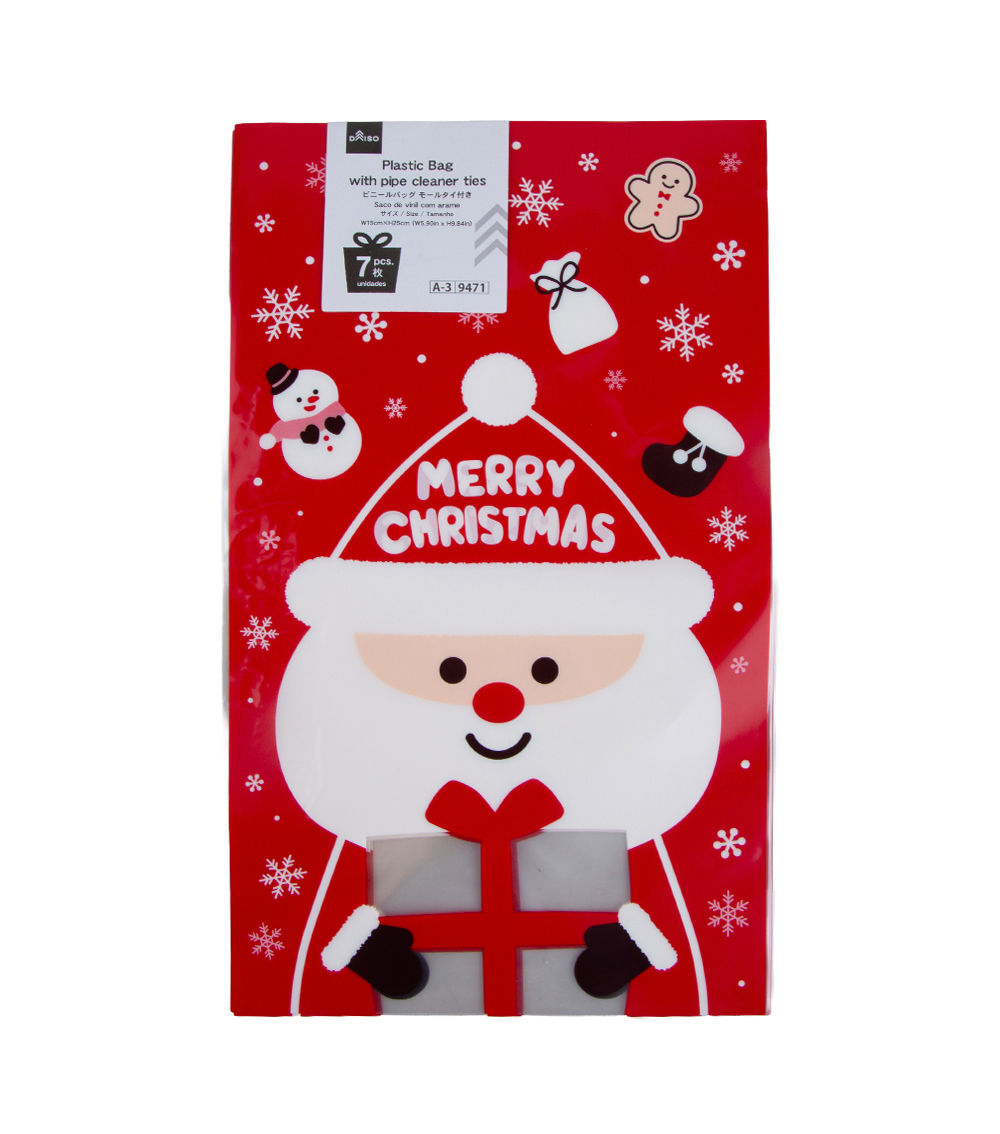 Wrapping Bag – Smiling Santa, (7 pcs)