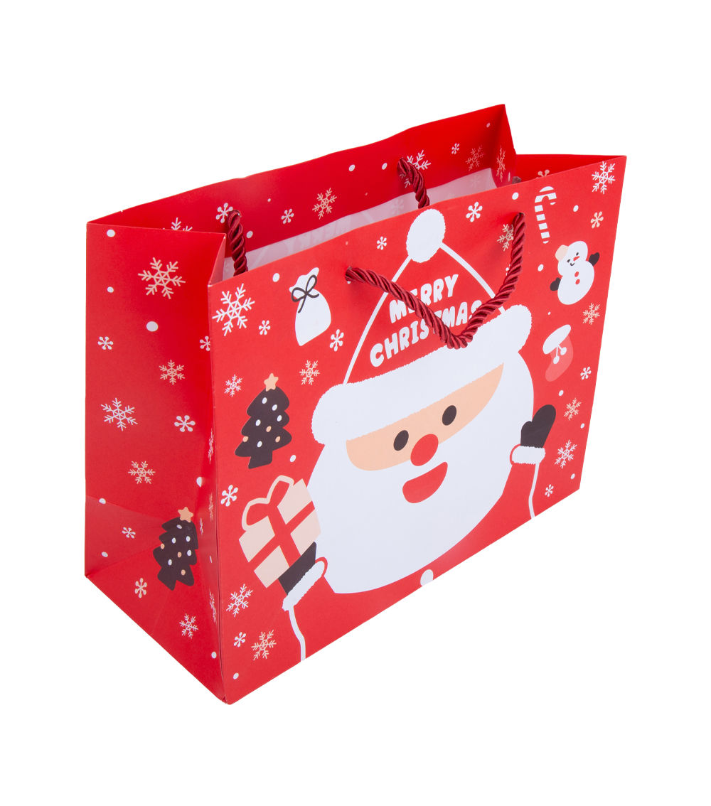 Handbag – Smiling Santa, Red & White