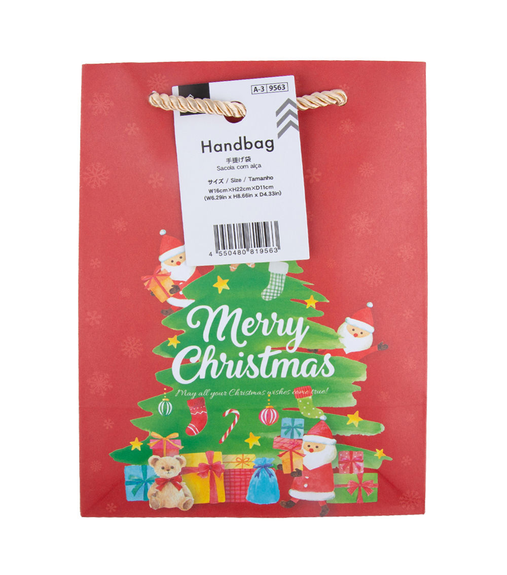 Handbag – Natural Christmas – Red & Green